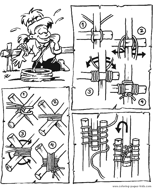 Boy Scout Knots Test Scouting color page, family people jobs coloring pages, color plate, coloring sheet,printable coloring picture