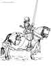 Knight on a horse coloring pages