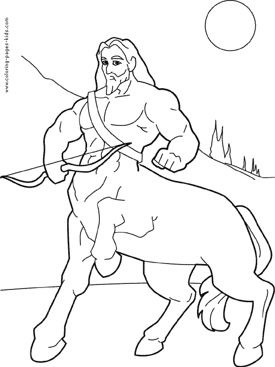 Centaur Centaur with a bow color page