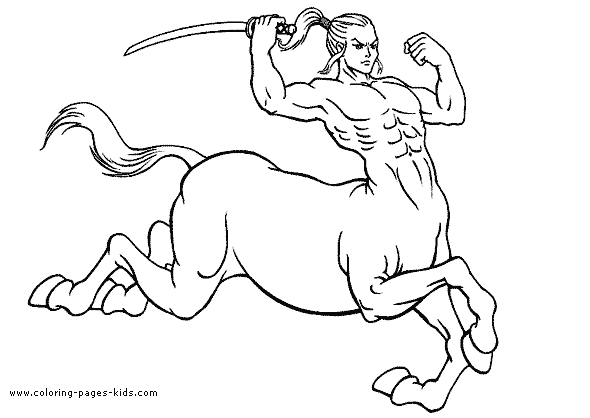 Carging Centaur with a sword color page