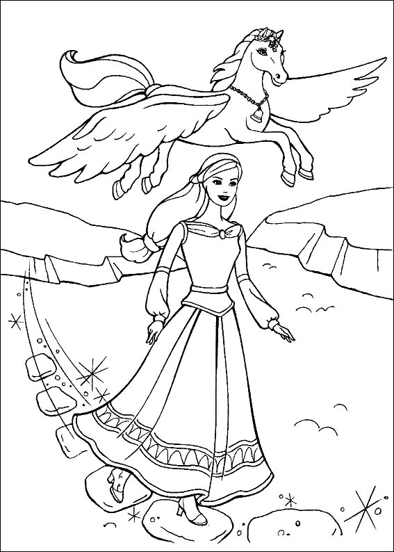 Pegasus color page, fantasy medieval coloring pages, color plate, coloring sheet,printable coloring picture