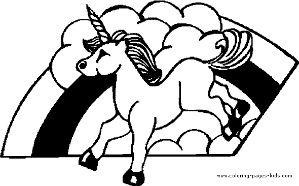 Pegasus with a rainbow color page