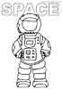 Free Astronaut coloring for kids