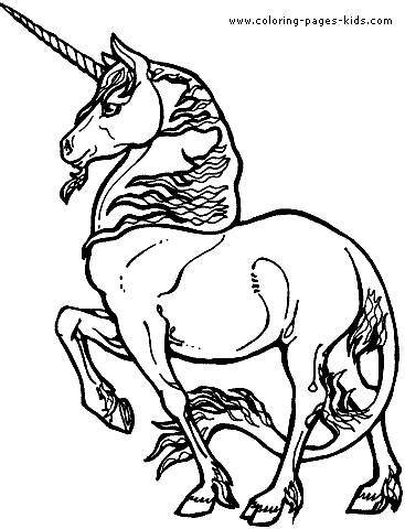 Unicorn Color Page Coloring Pages For Kids Fantasy Medieval