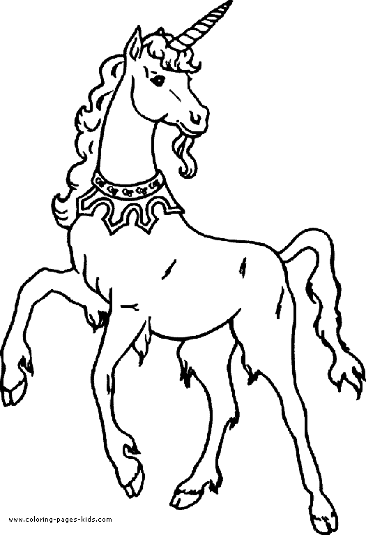 Unicorn Color Page Coloring Pages For Kids Fantasy Medieval