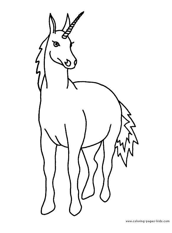 Unicorn Color Page Coloring Pages For Kids Fantasy Medieval