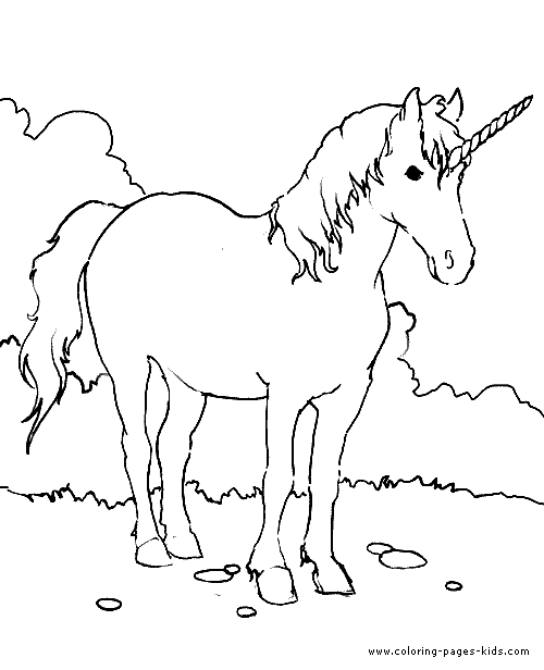 Unicorn Color Page Coloring Pages For Kids Fantasy Medieval
