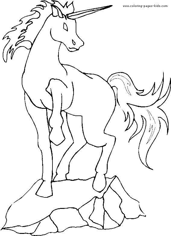 unicorn color page coloring pages for kids fantasy medieval unicorn color sheet