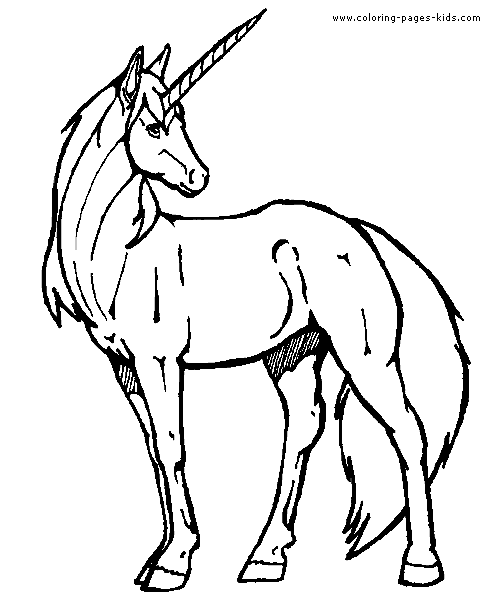 Unicorn Color Page Coloring Pages For Kids Fantasy Medieval
