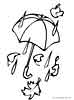 Umbrella colouring page