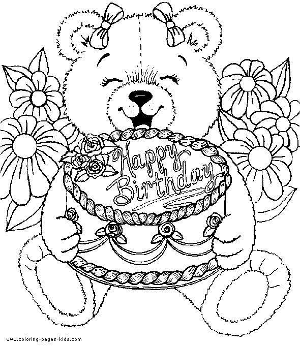 birthday bear coloring pages