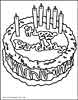 Birthday cake coloring pages