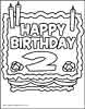 Birthday cake two years coloring page for kids