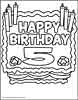 Birthday cake five years coloring picture