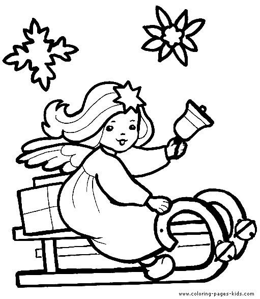 Christmas Angel color page, holiday coloring pages, color plate, coloring sheet,printable color picture