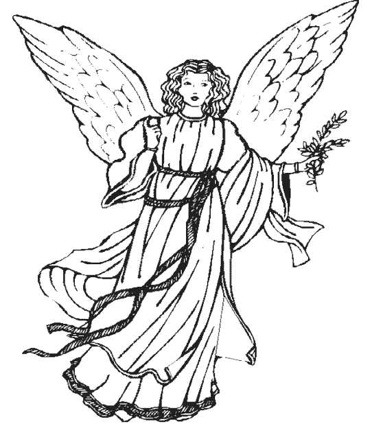 Christmas Angel color page, holiday coloring pages, color plate, coloring sheet,printable color picture