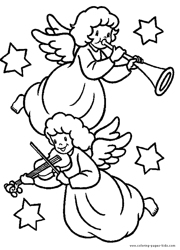 Christmas Angel color page, holiday coloring pages, color plate, coloring sheet,printable color picture