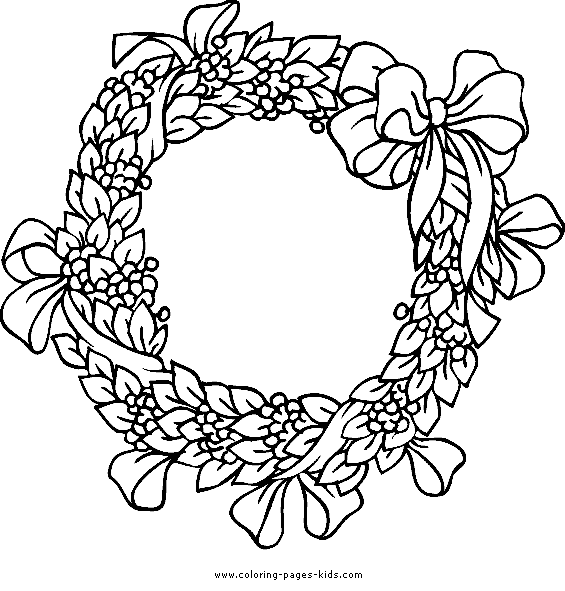 Christmas wreath coloring page