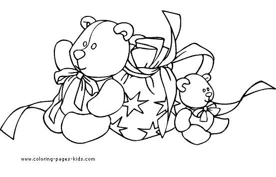 Bears for Christmas Presents coloring page