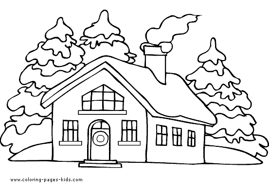 Santa's house coloring picture