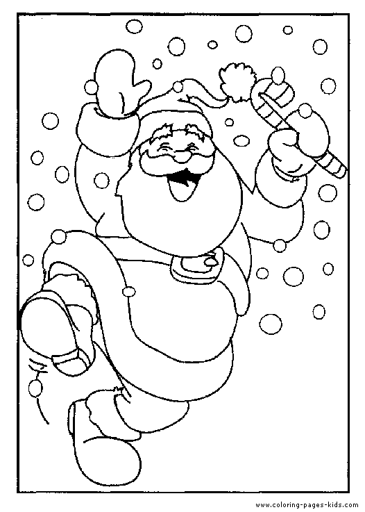 Dancing Santa coloring sheet for kids