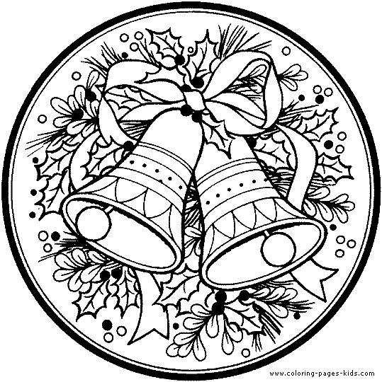 Two Christmas Bells coloring page to print