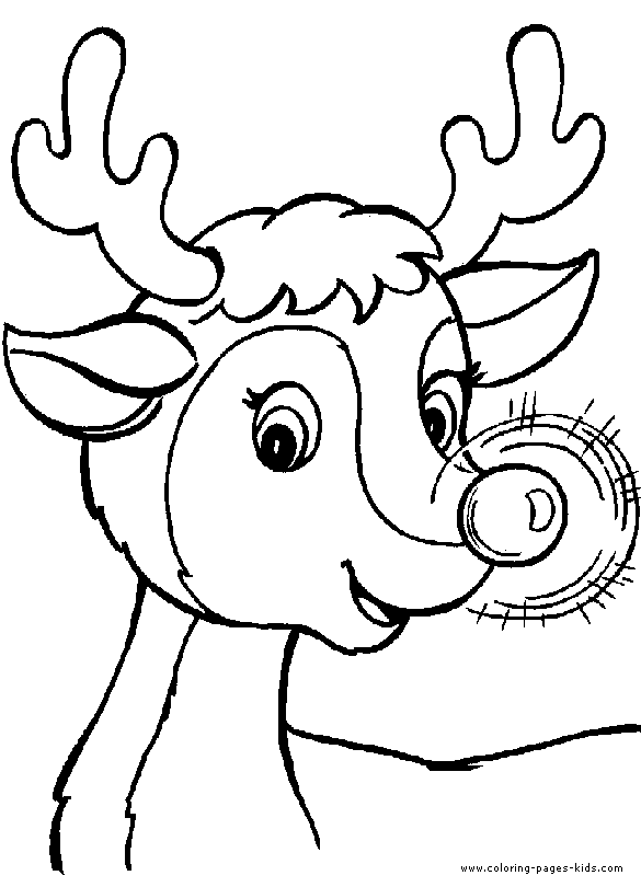 Rudolph the Red nose Reindeer coloring for kids