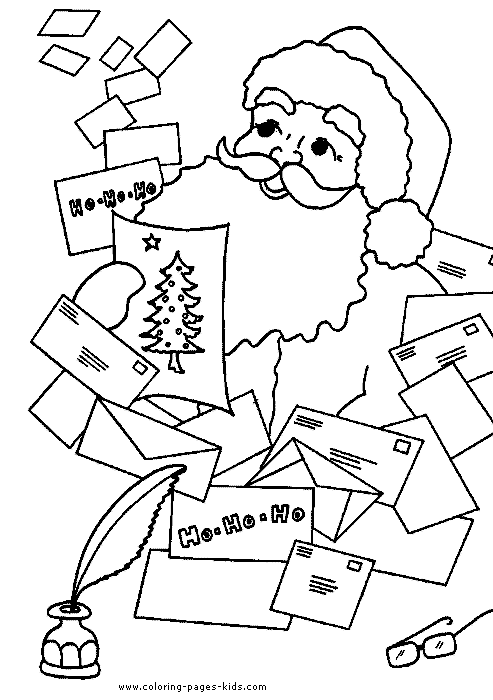 Santa's Letters color page