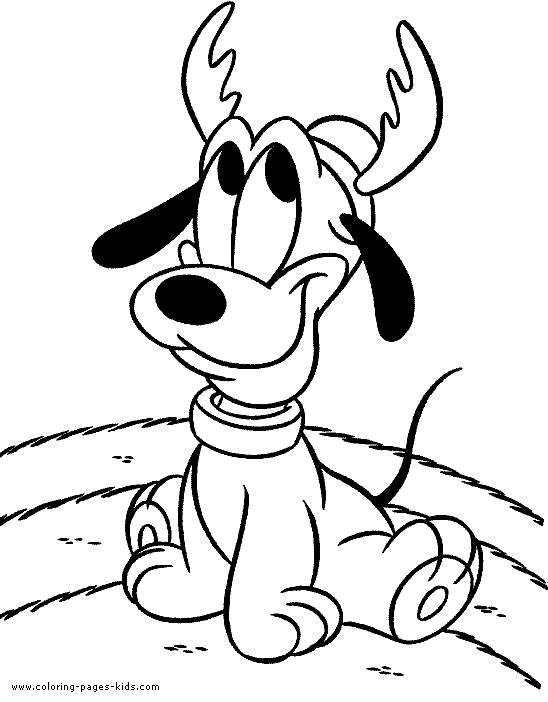 Pluto as a reindeer color page