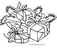 Christmas presents coloring page