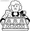Mom with Gingerbread men Free coloring pages