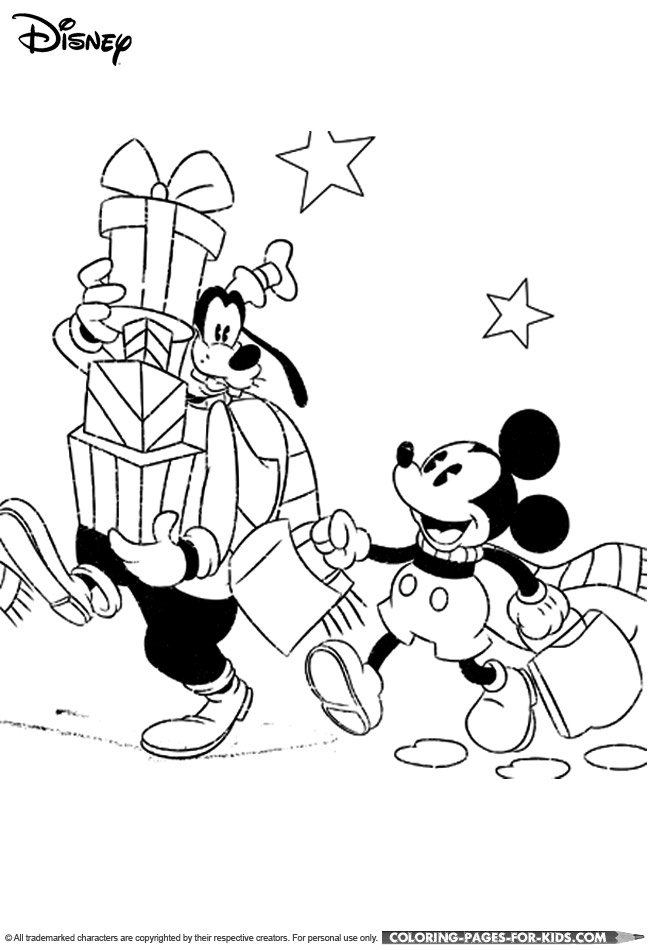 Disney Christmas coloring page for kids