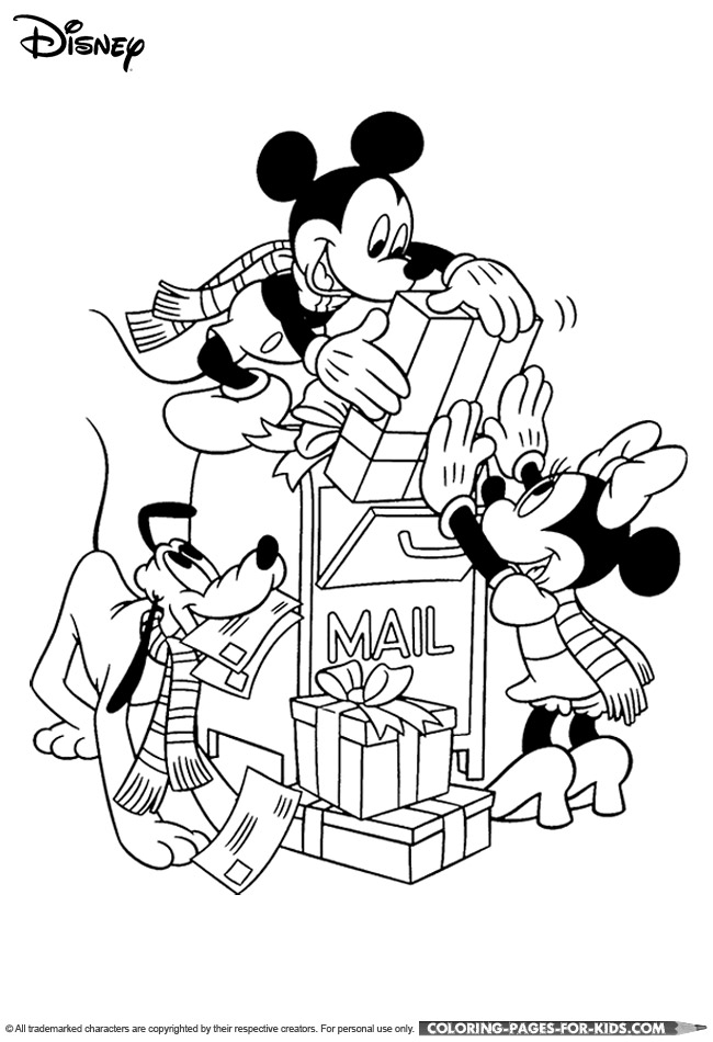 Disney Christmas coloring book page