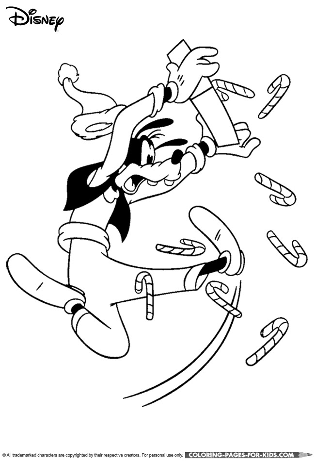Goofy Christmas coloring page