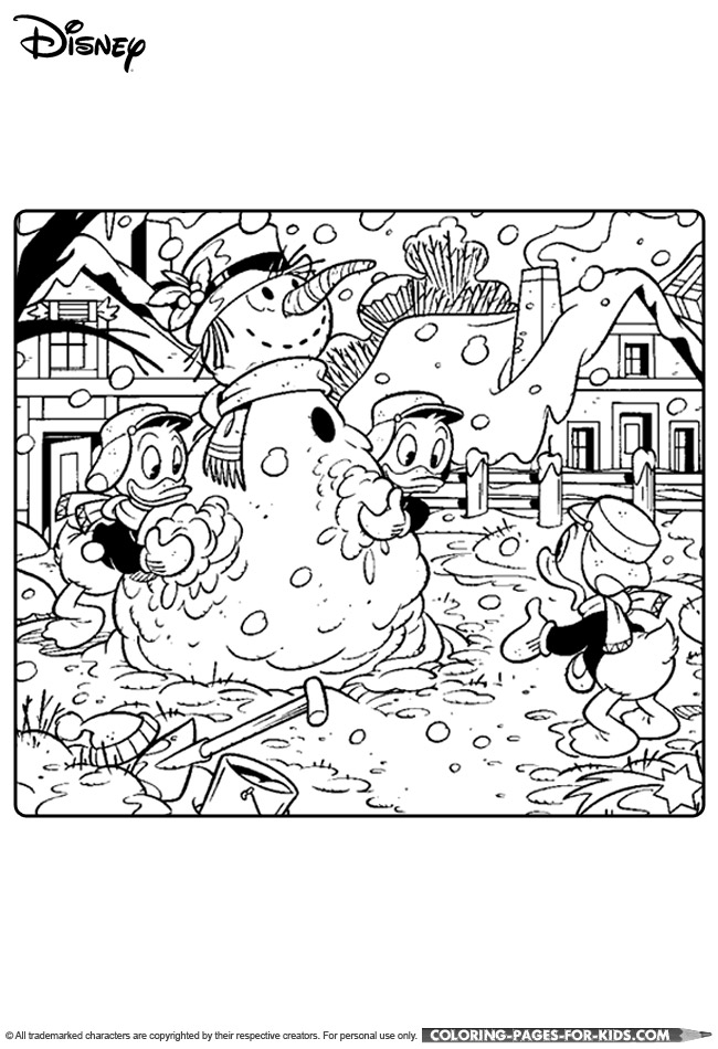 Disney Christmas Free Coloring Page