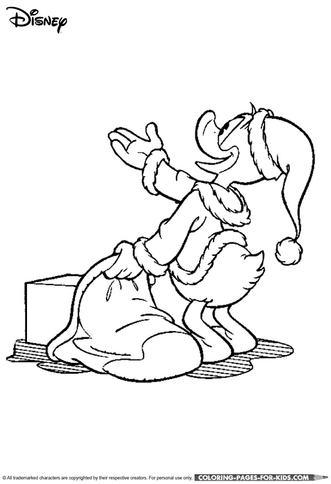 Disney Christmas coloring page for kids to print
