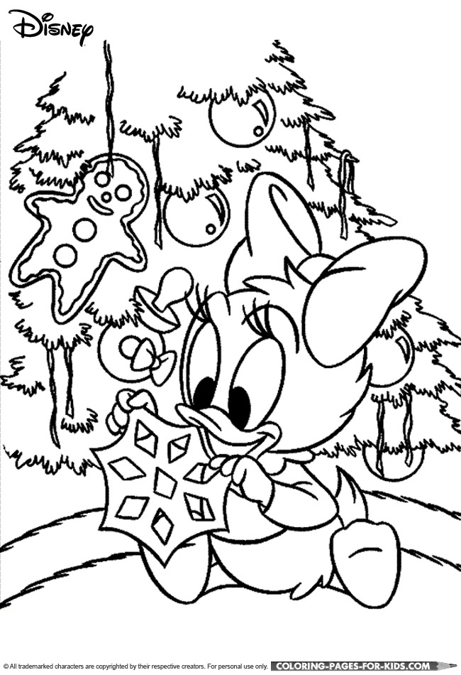 Disney Christmas coloring page for toddlers