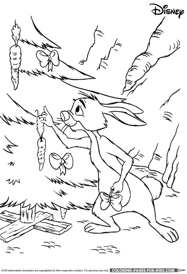 Winnie the Pooh Rabbit Christmas coloring page