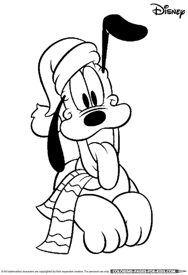 Download Disney Christmas Colouring Sheet - Pluto Disney Christmas