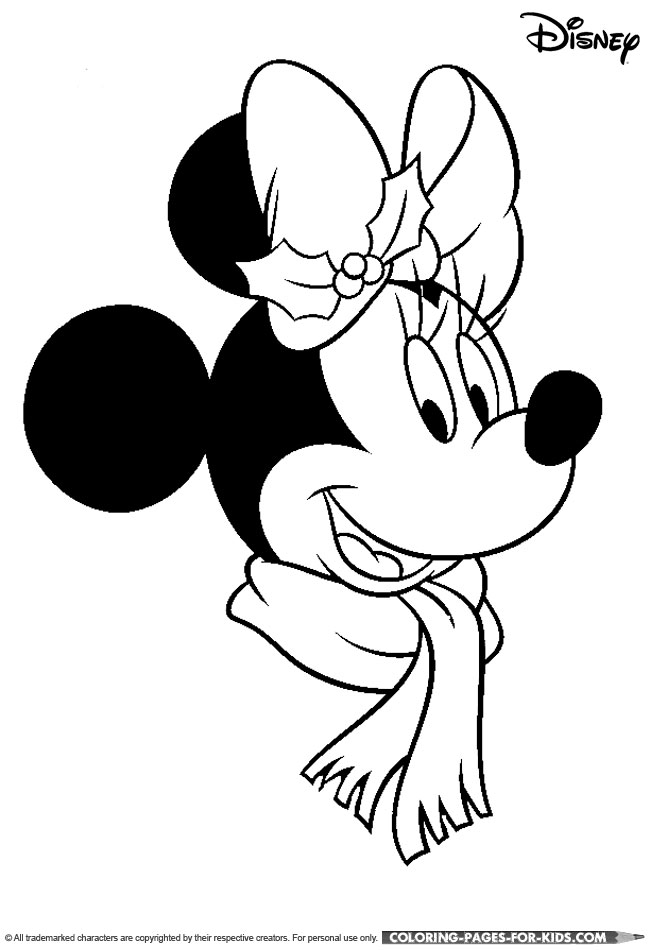 Minnie Mouse Christmas coloring book page