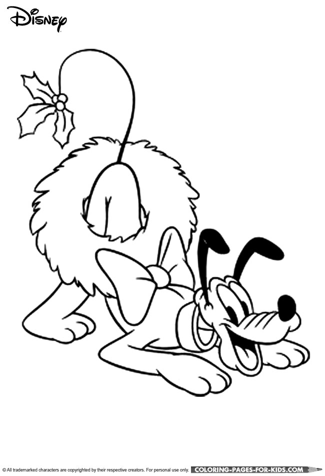 Pluto with a wreath coloring page