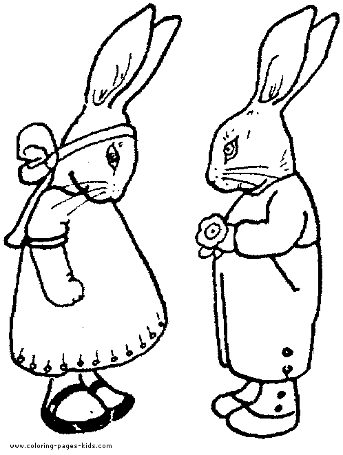Classic Easter Bunnies colouring sheet