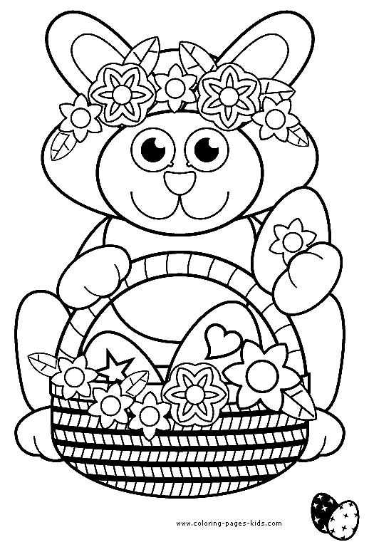 Easter Coloring Sheet - Cute Easter Bunny