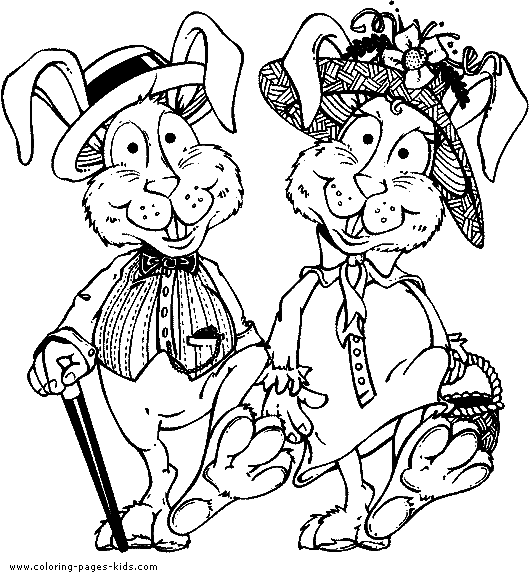 Silly Easter Bunnies coloring picture