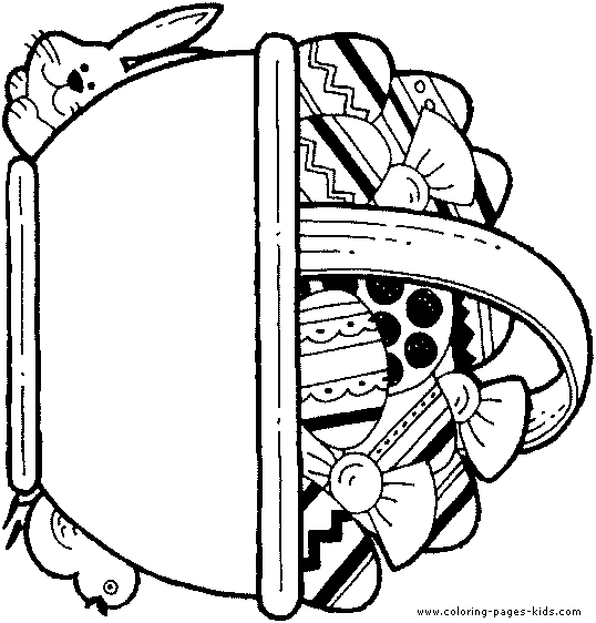 Easter egg basket coloring page color sheet