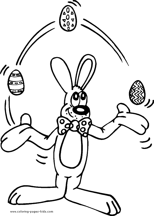 Juggling Easter Bunny coloring page