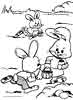 Easter Bunny's hiding eggs coloring page