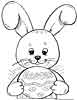 Easter bunny holding an easter egg coloring page