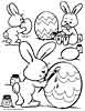 Easter Bunny's Painting Easter eggs color page