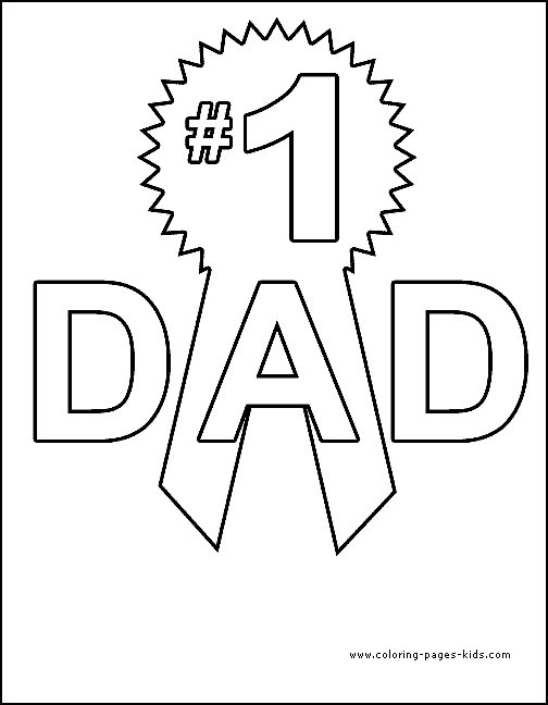 1 Number one dadFather's Day color page, holiday coloring pages, color plate, coloring sheet,printable color picture